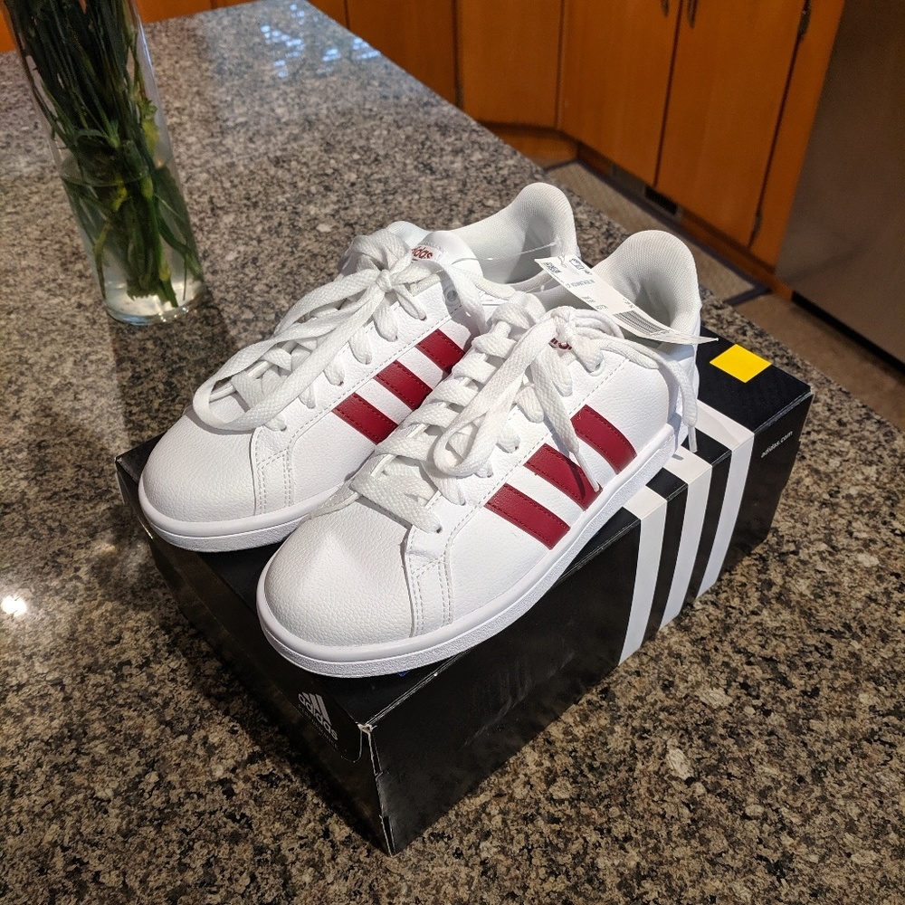 Adidas Brand New White & Red Shoes